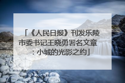 《人民日报》刊发乐陵市委书记王晓勇署名文章：小城的光影之约