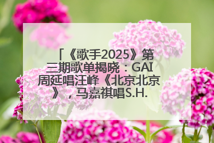 《歌手2025》第三期歌单揭晓：GAI周延唱汪峰《北京北京》，马嘉祺唱S.H.E《你曾是少年》