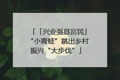 「兴业强县富民」“小青蛙”跳出乡村振兴“大步伐”