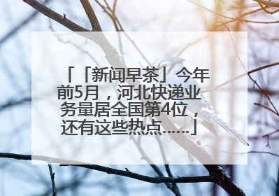 「新闻早茶」今年前5月，河北快递业务量居全国第4位，还有这些热点……