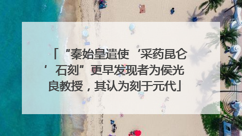 “秦始皇遣使‘采药昆仑’石刻”更早发现者为侯光良教授，其认为刻于元代