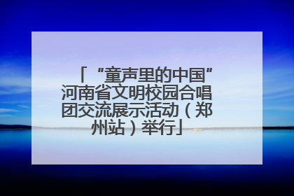 “童声里的中国”河南省文明校园合唱团交流展示活动（郑州站）举行