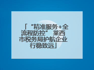 “精准服务+全流程防控” 莱西市税务局护航企业行稳致远