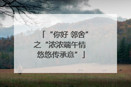 “你好 邻舍”之“浓浓端午情 悠悠传承意”