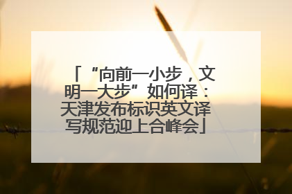 “向前一小步，文明一大步”如何译：天津发布标识英文译写规范迎上合峰会