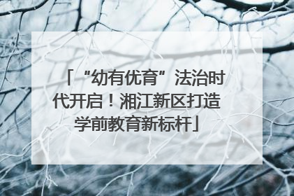 “幼有优育”法治时代开启！湘江新区打造学前教育新标杆