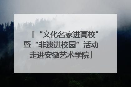 “文化名家进高校”暨“非遗进校园”活动走进安徽艺术学院