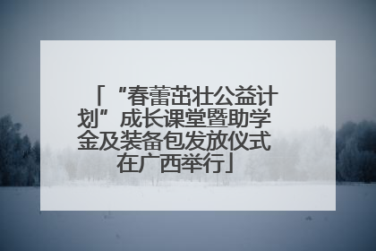 “春蕾茁壮公益计划”成长课堂暨助学金及装备包发放仪式在广西举行