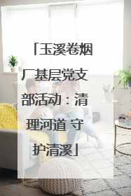 玉溪卷烟厂基层党支部活动：清理河道 守护清溪