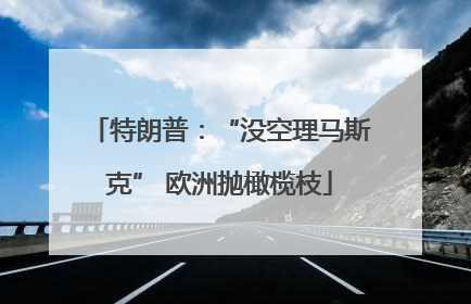 特朗普：“没空理马斯克” 欧洲抛橄榄枝