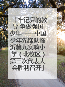 牢记党的教导 争做强国少年——中国少年先锋队临沂第九实验小学（北校区）第三次代表大会胜利召开