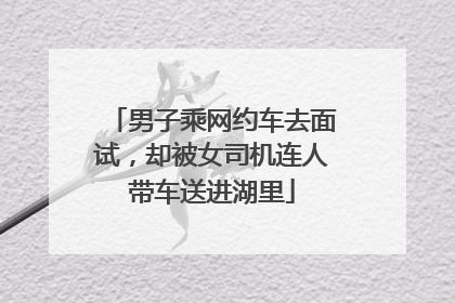 男子乘网约车去面试，却被女司机连人带车送进湖里