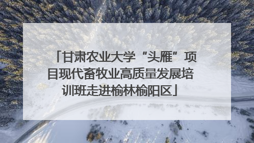 甘肃农业大学“头雁”项目现代畜牧业高质量发展培训班走进榆林榆阳区