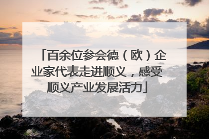 百余位参会德（欧）企业家代表走进顺义，感受顺义产业发展活力