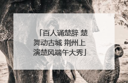 百人诵楚辞 楚舞动古城 荆州上演楚风端午大秀