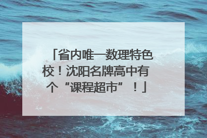 省内唯一数理特色校！沈阳名牌高中有个“课程超市”！