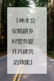 神木公安精耕乡村警务提升共建共治效能
