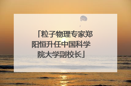 粒子物理专家郑阳恒升任中国科学院大学副校长