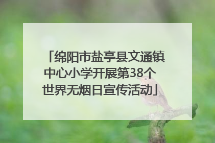 绵阳市盐亭县文通镇中心小学开展第38个世界无烟日宣传活动