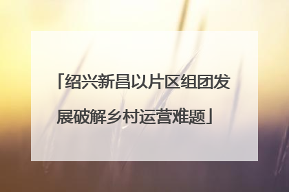 绍兴新昌以片区组团发展破解乡村运营难题