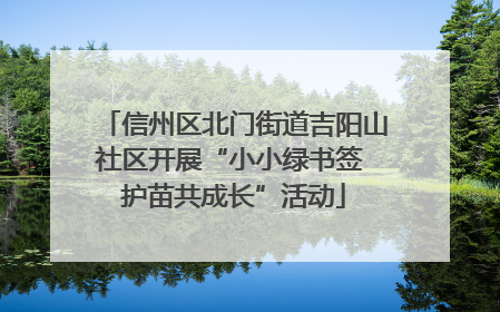 信州区北门街道吉阳山社区开展“小小绿书签 护苗共成长”活动