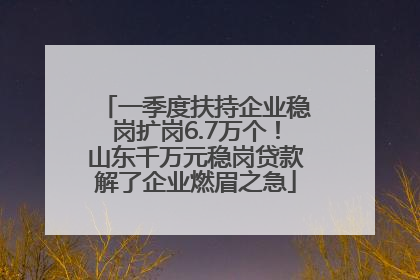 一季度扶持企业稳岗扩岗6.7万个！山东千万元稳岗贷款解了企业燃眉之急