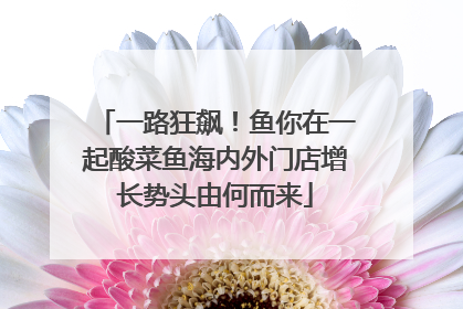 一路狂飙！鱼你在一起酸菜鱼海内外门店增长势头由何而来