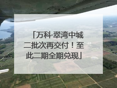 万科·翠湾中城二批次再交付！至此二期全期兑现