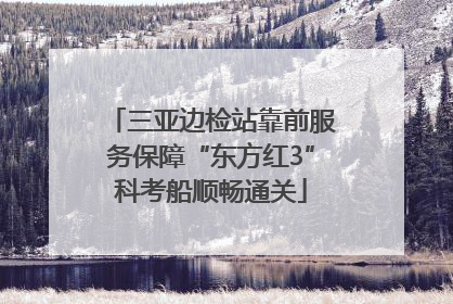 三亚边检站靠前服务保障“东方红3”科考船顺畅通关