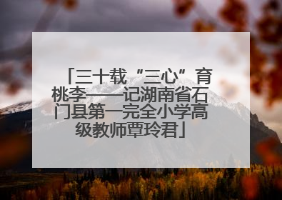 三十载“三心”育桃李——记湖南省石门县第一完全小学高级教师覃玲君