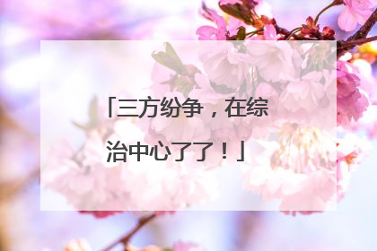 三方纷争，在综治中心了了！