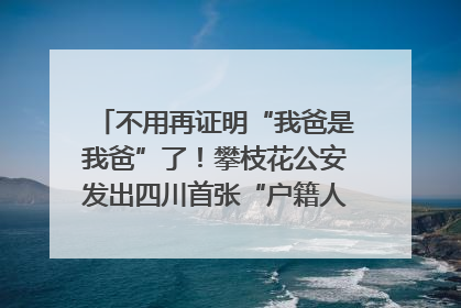 不用再证明“我爸是我爸”了！攀枝花公安发出四川首张“户籍人口直系亲属关系谱”