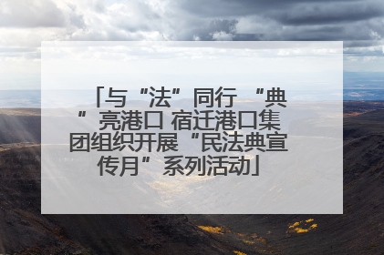 与“法”同行 “典”亮港口 宿迁港口集团组织开展“民法典宣传月”系列活动