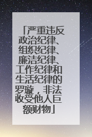严重违反政治纪律、组织纪律、廉洁纪律、工作纪律和生活纪律的罗璇，非法收受他人巨额财物