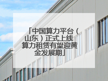 中国算力平台（山东）正式上线 算力租赁有望迎黄金发展期