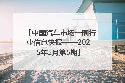 中国汽车市场一周行业信息快报——2025年5月第5期