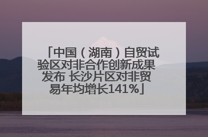 中国（湖南）自贸试验区对非合作创新成果发布 长沙片区对非贸易年均增长141%