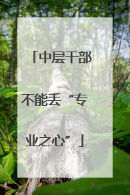 中层干部不能丢“专业之心”