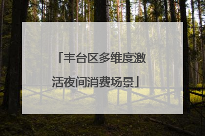 丰台区多维度激活夜间消费场景