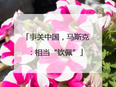 事关中国，马斯克：相当“钦佩”