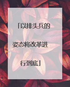 以排头兵的姿态将改革进行到底
