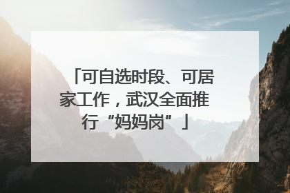 可自选时段、可居家工作，武汉全面推行“妈妈岗”