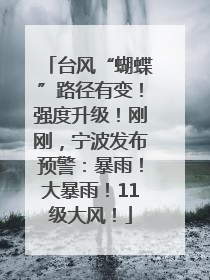台风“蝴蝶”路径有变！强度升级！刚刚，宁波发布预警：暴雨！大暴雨！11级大风！