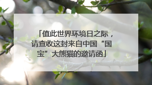 值此世界环境日之际，请查收这封来自中国“国宝”大熊猫的邀请函