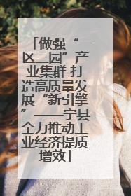 做强“一区三园”产业集群 打造高质量发展“新引擎”——宁县全力推动工业经济提质增效