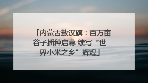 内蒙古敖汉旗：百万亩谷子播种启幕 续写“世界小米之乡”辉煌