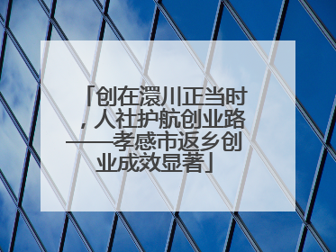 创在澴川正当时，人社护航创业路——孝感市返乡创业成效显著