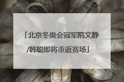 北京冬奥会冠军隋文静/韩聪即将重返赛场