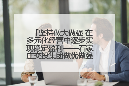 坚持做大做强 在多元化经营中逐步实现稳定盈利——石家庄交投集团做优做强典型报道之三