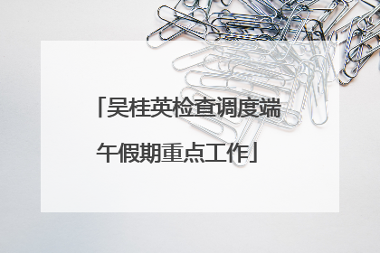 吴桂英检查调度端午假期重点工作